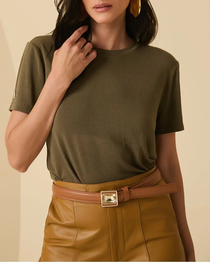 ANF Leather Camel Belt