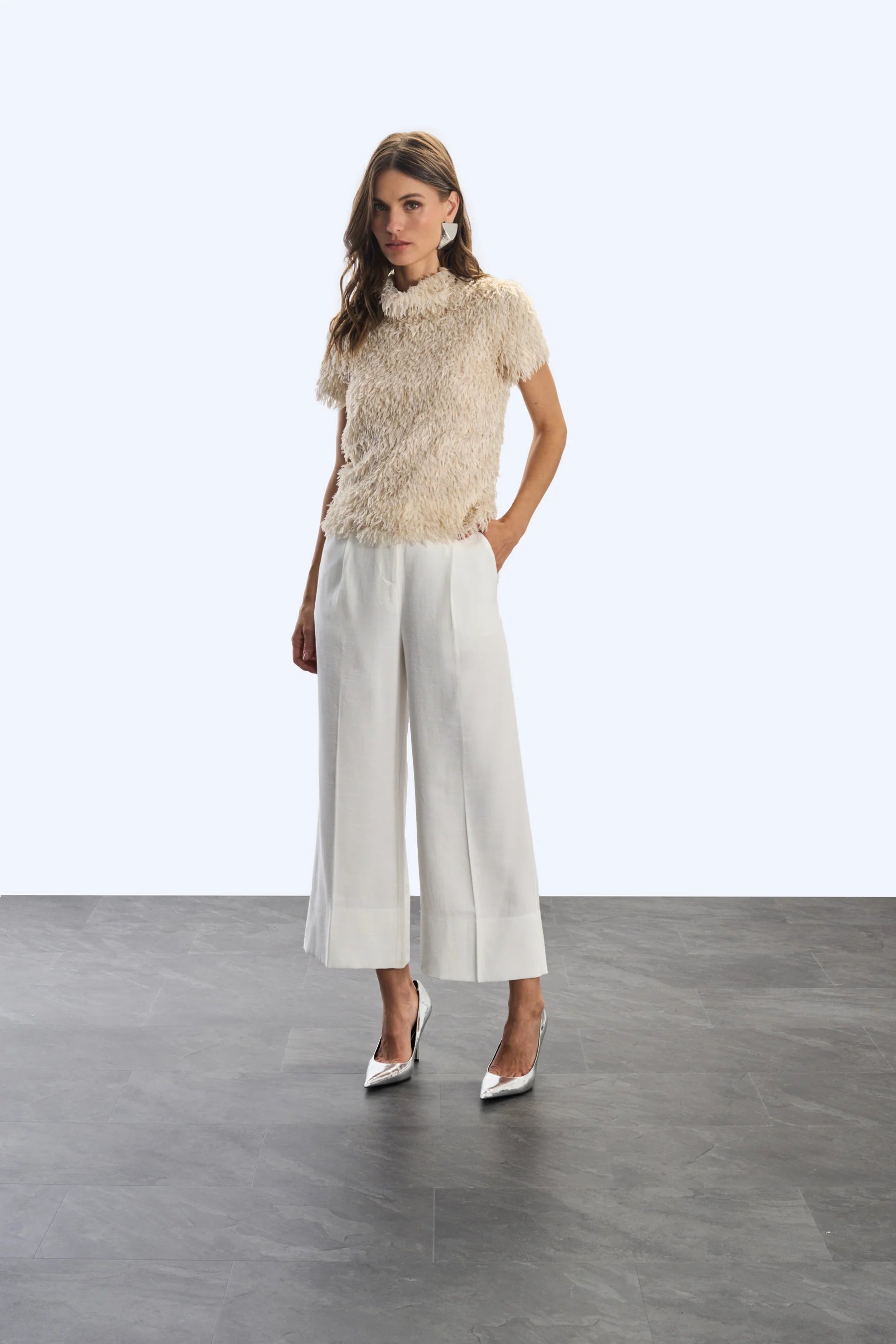 SKU Fur Blouse with Sleeve