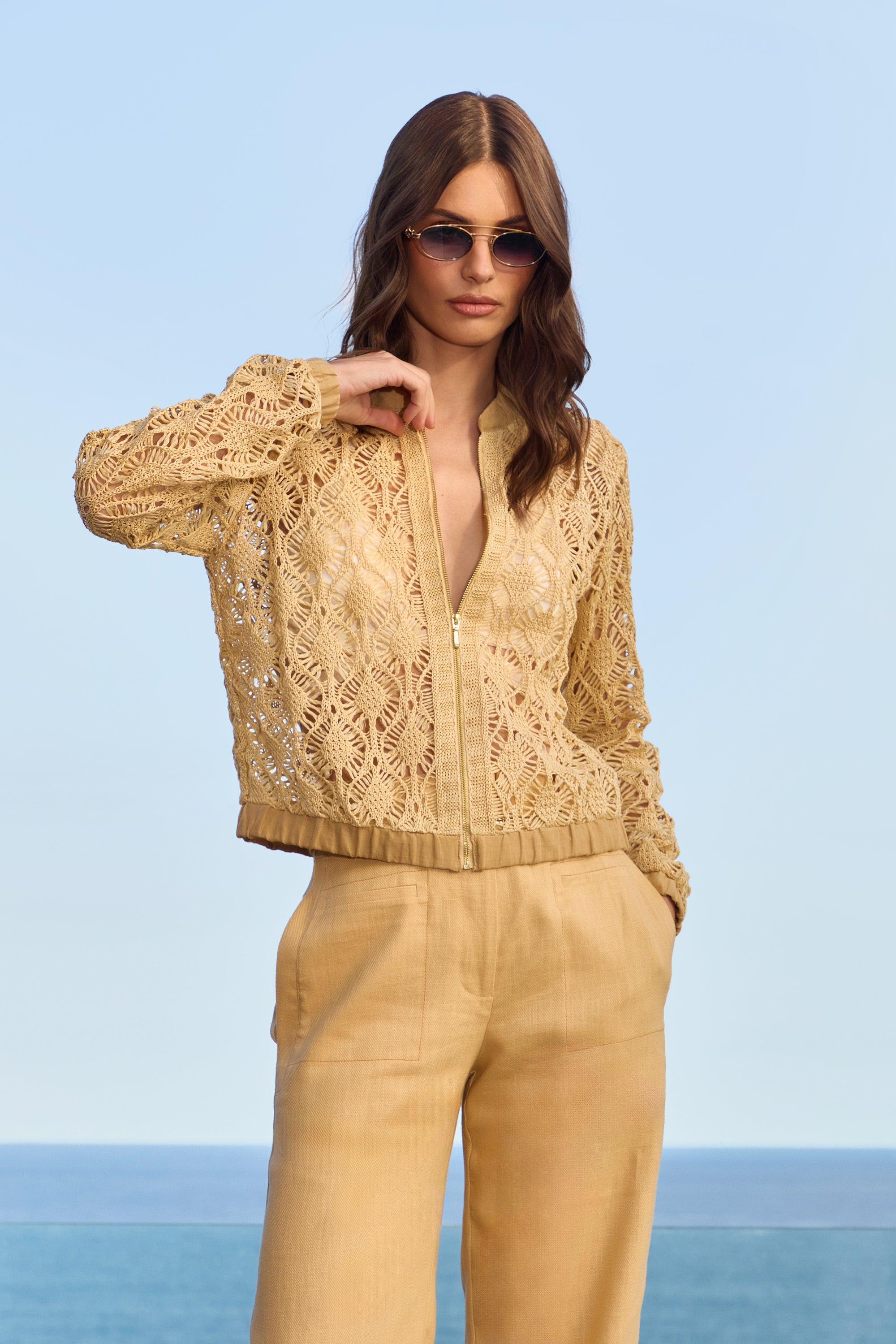 SKU Raffia Weave Jacket Desert
