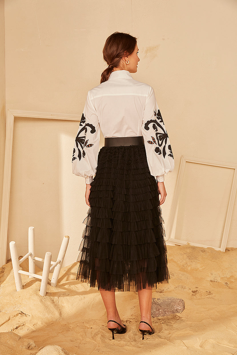 LCHO Embroidered Puff White Shirt