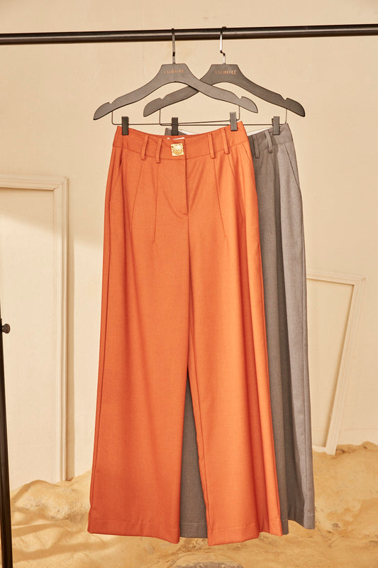 LCHO Pumpkin Orange Linen Pants