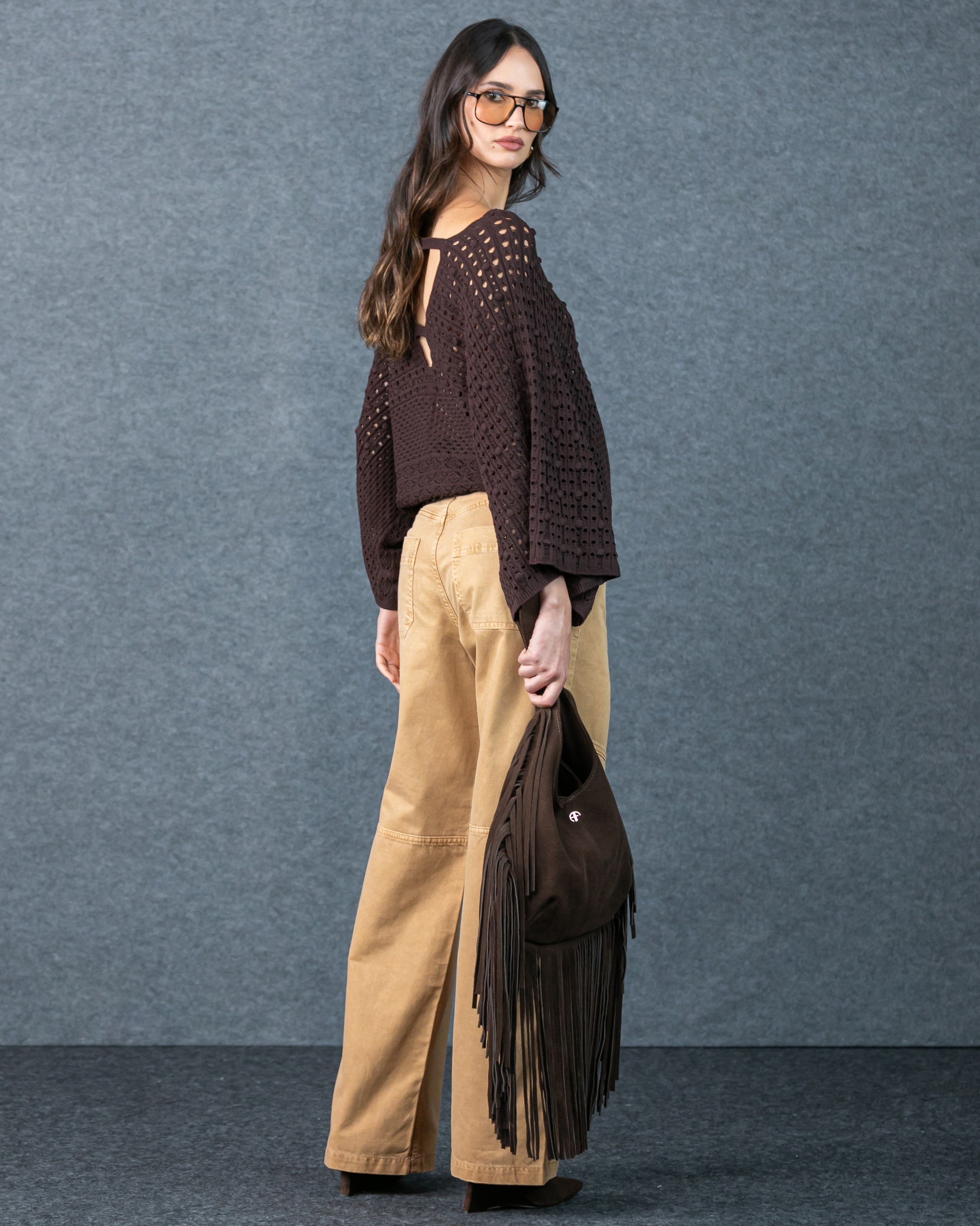 ANF Barrel Khaki Denim Pants
