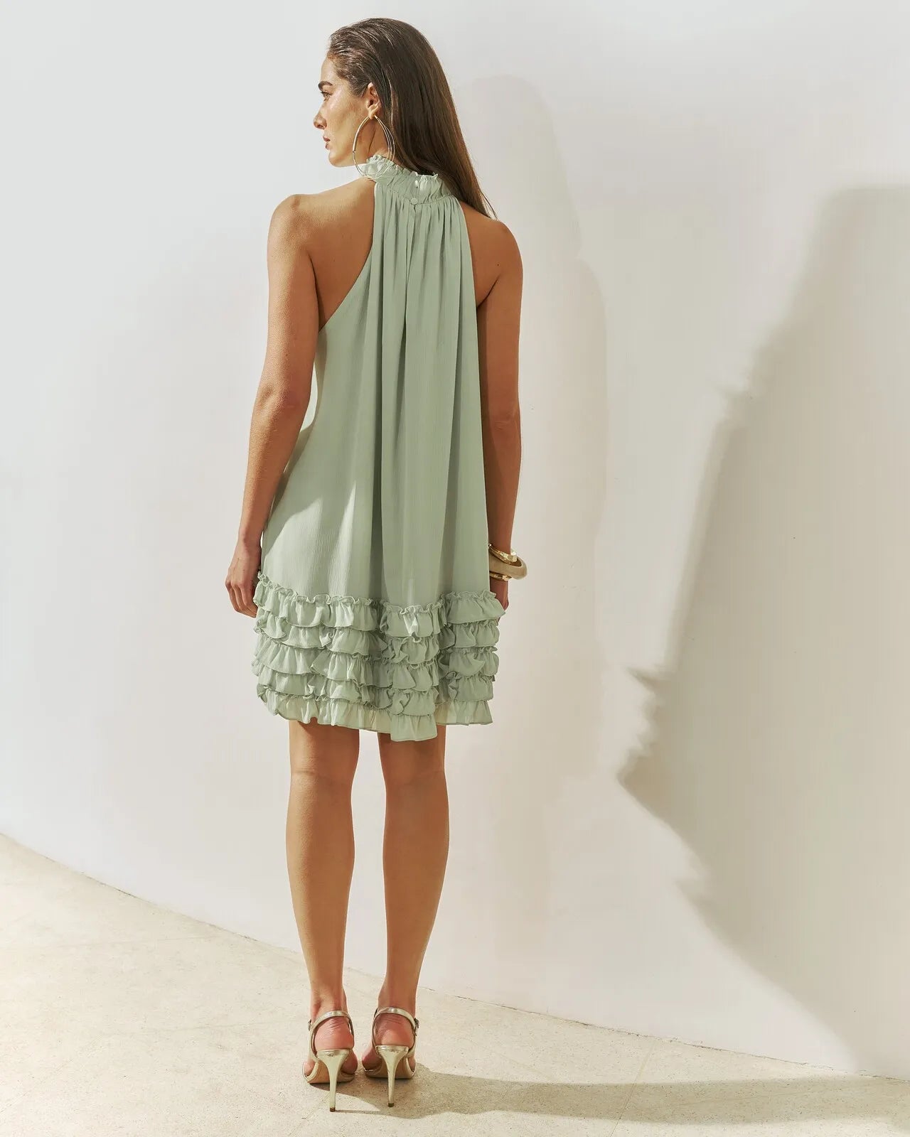 ANF Sarah Ruffles Mint Mini Dress