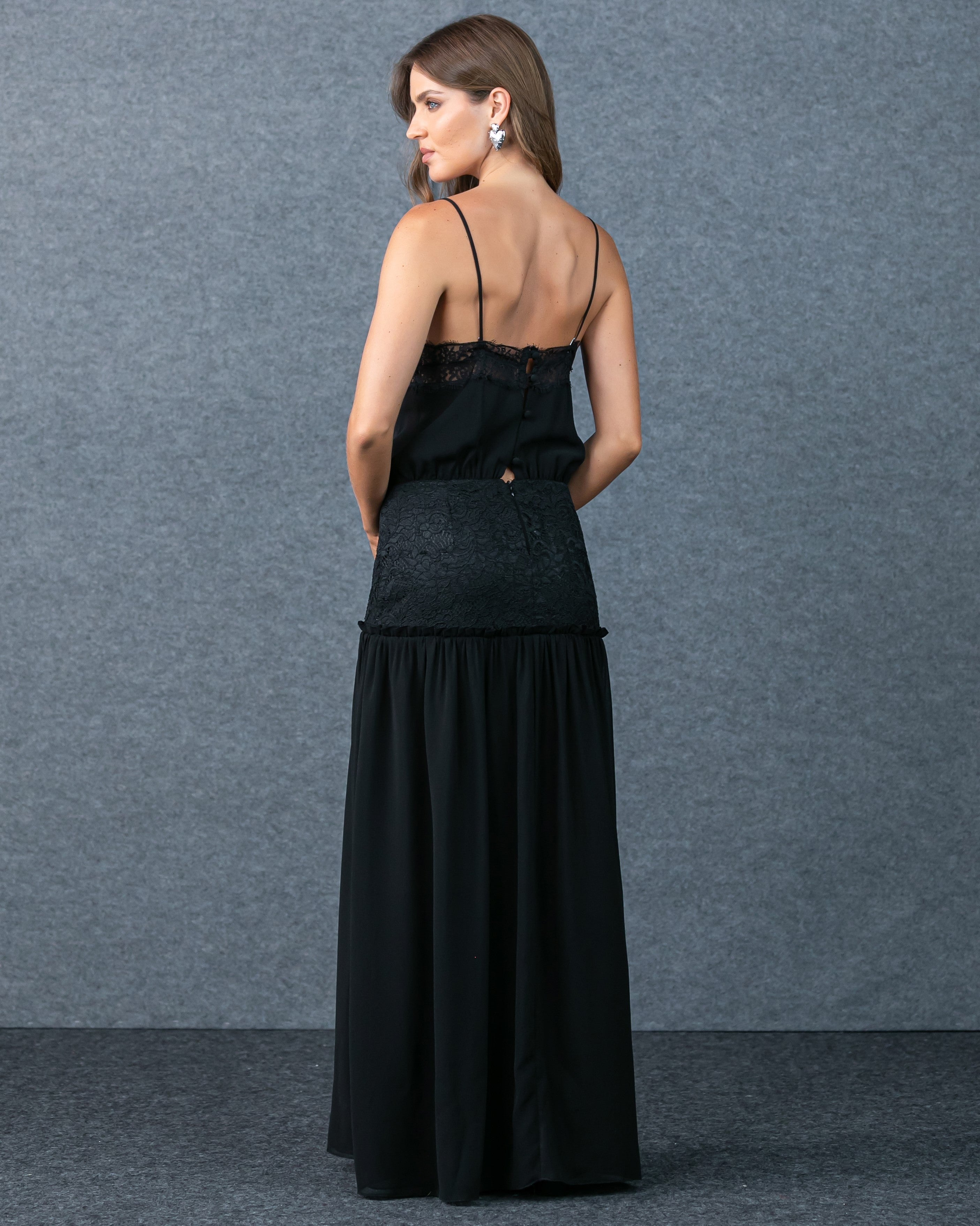 ANF Laces Long Black Dress