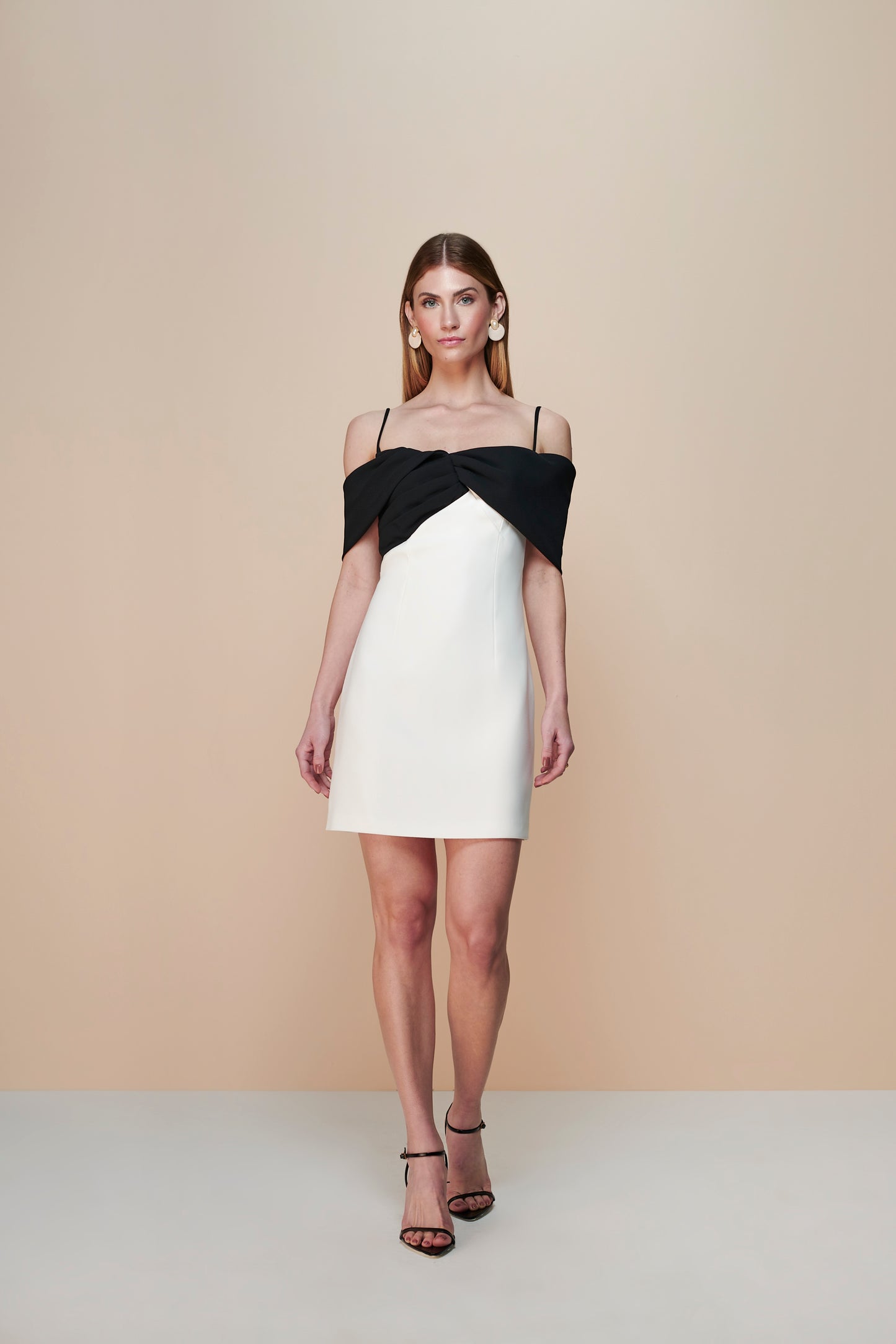 FC Two-tone Off-the-Shoulder Mini Dress