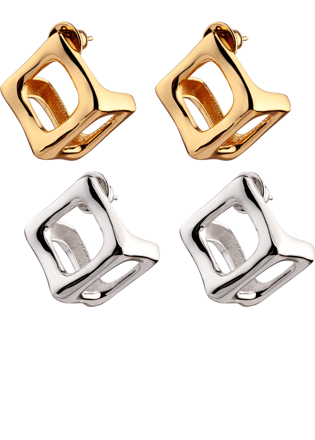BHP Cube Revolution Earrings Gold