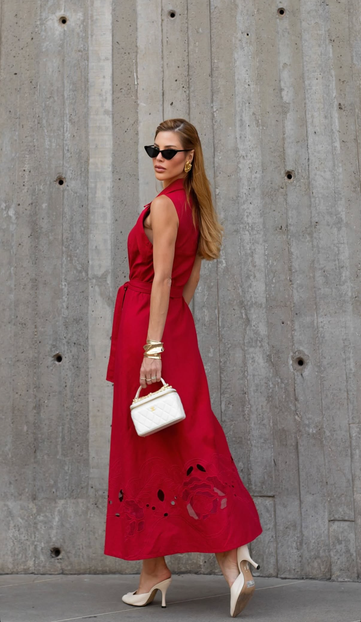 SKU CHEMISE EMBRODEIRED LINEN DRESS