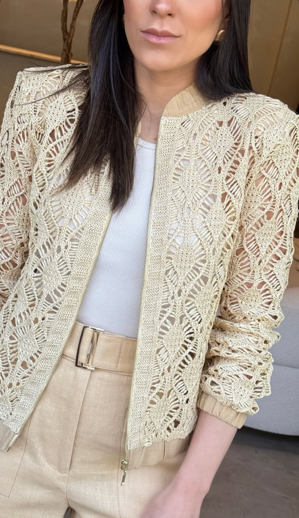 SKU Raffia Weave Jacket Desert
