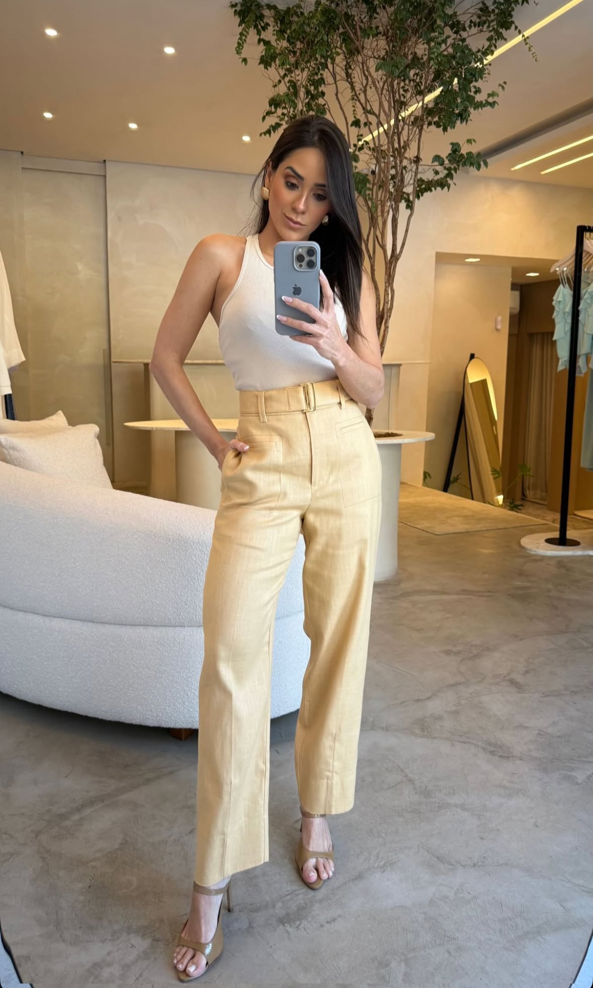 SKU Tailored Linen Pants Butter