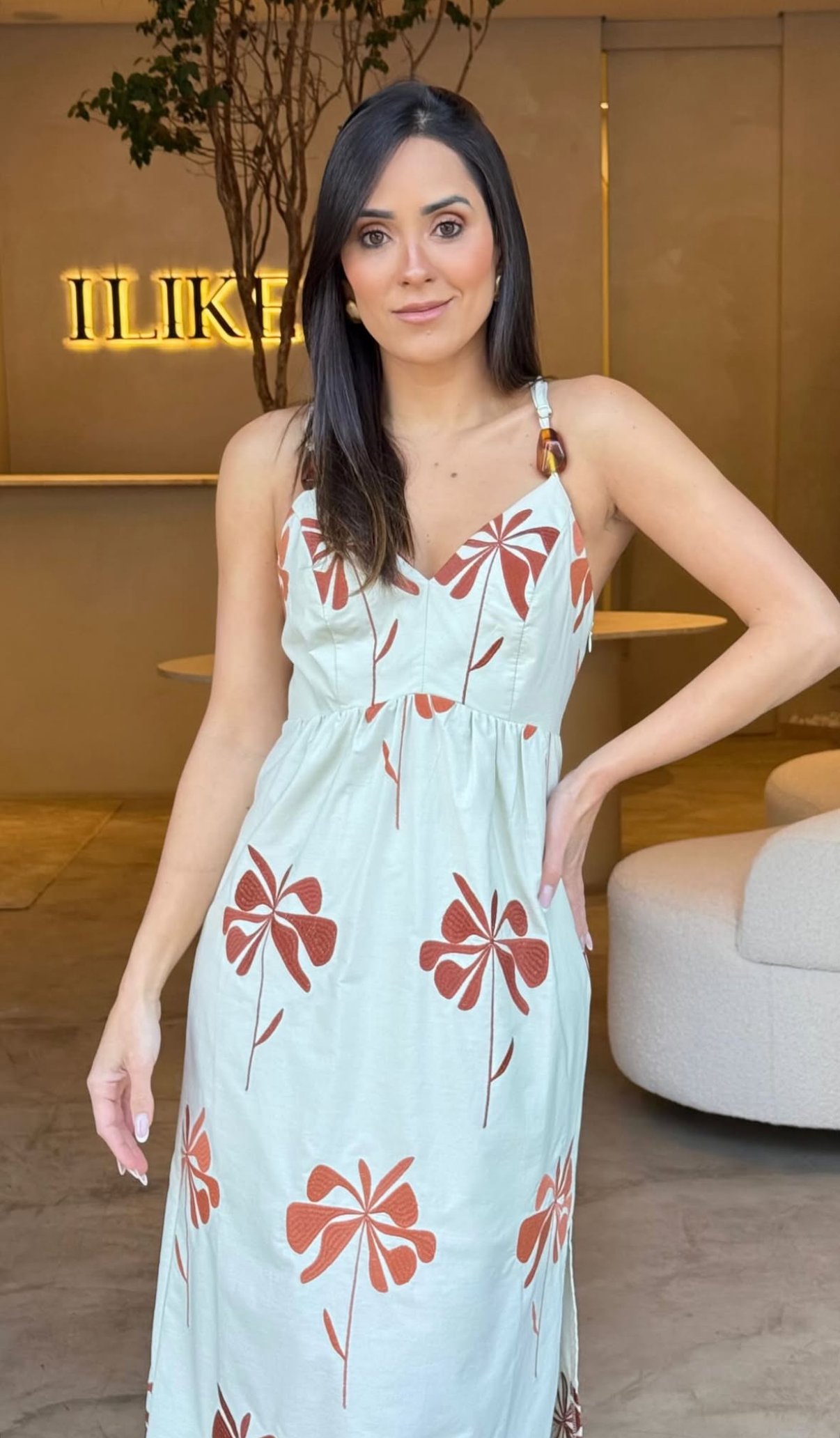 SKU Maxi Flowers Midi Dress