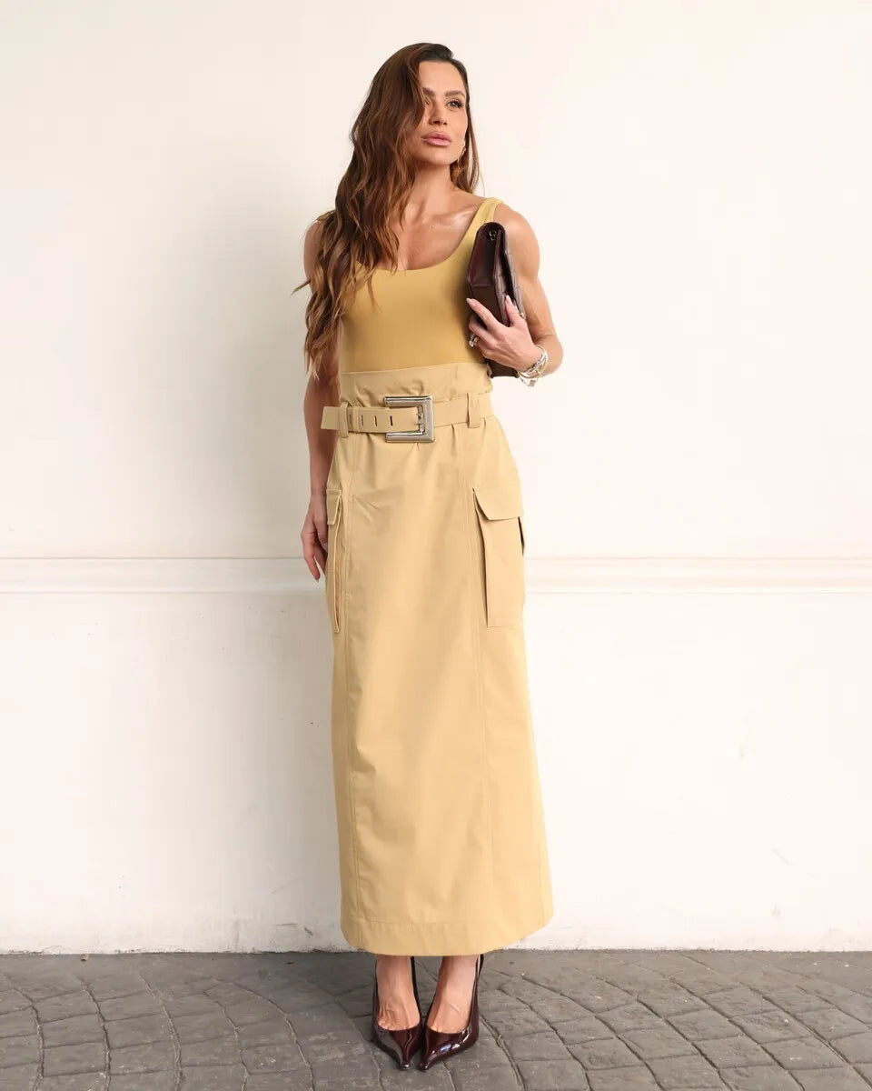 ANF Juju Tailored Paper Midi Skirt