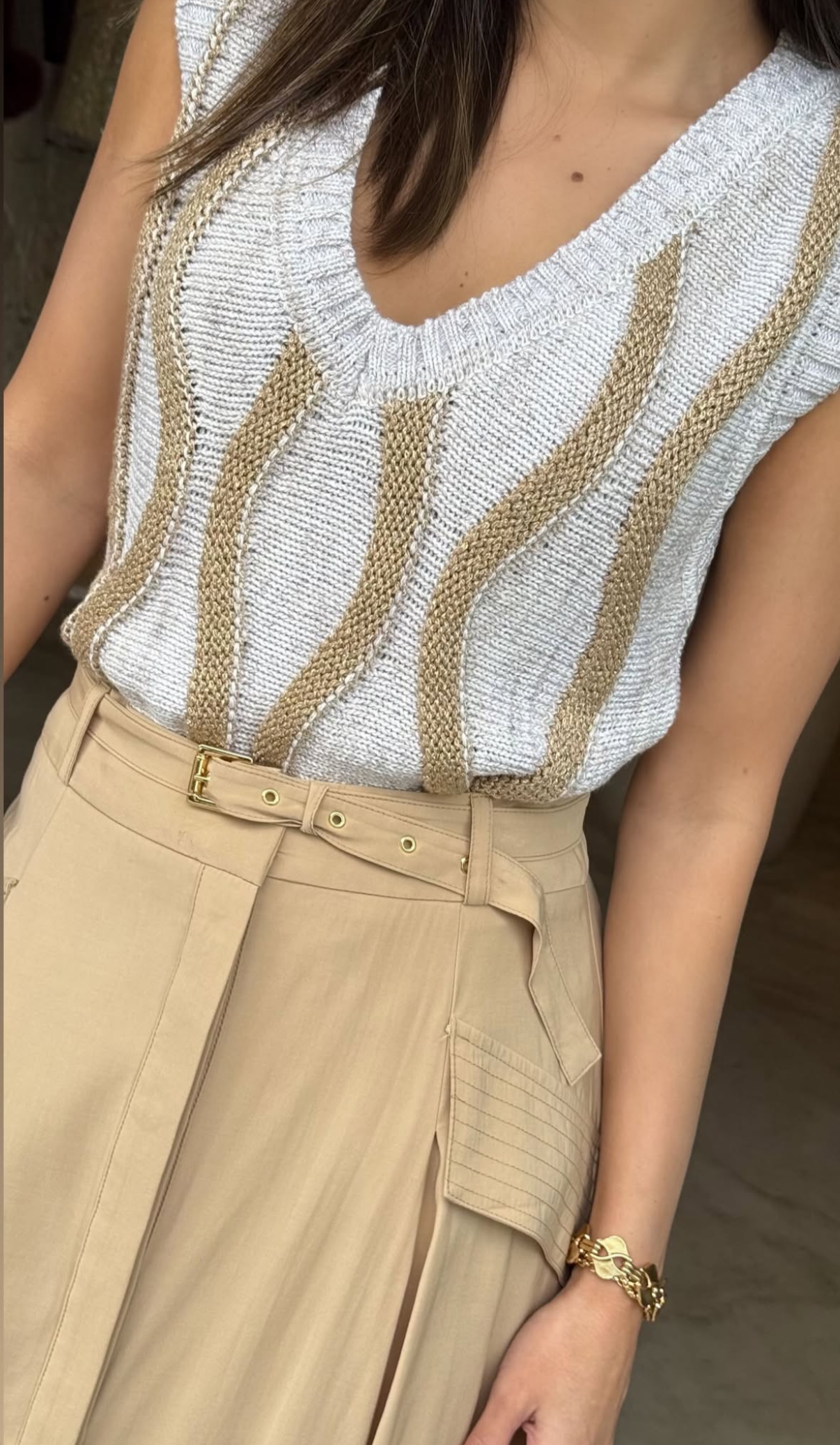 SKU Knitting Lurex Vest