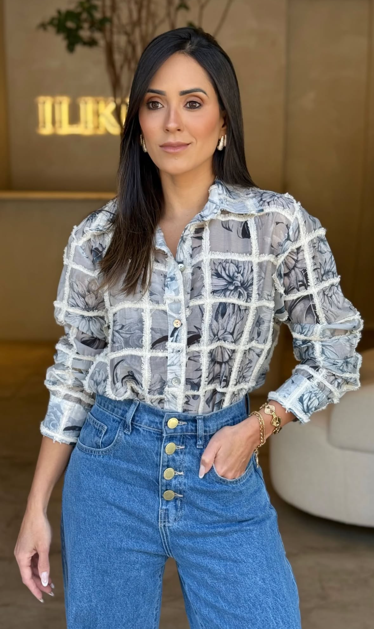SKU Garden Shirt Blue Jeans