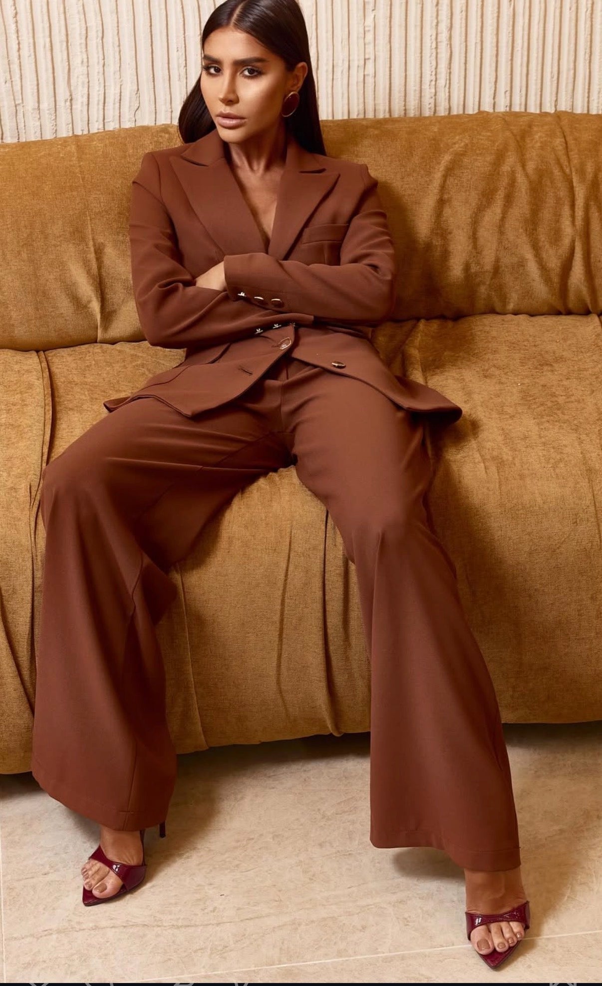 CLDX Tailored Brown Blazer Set