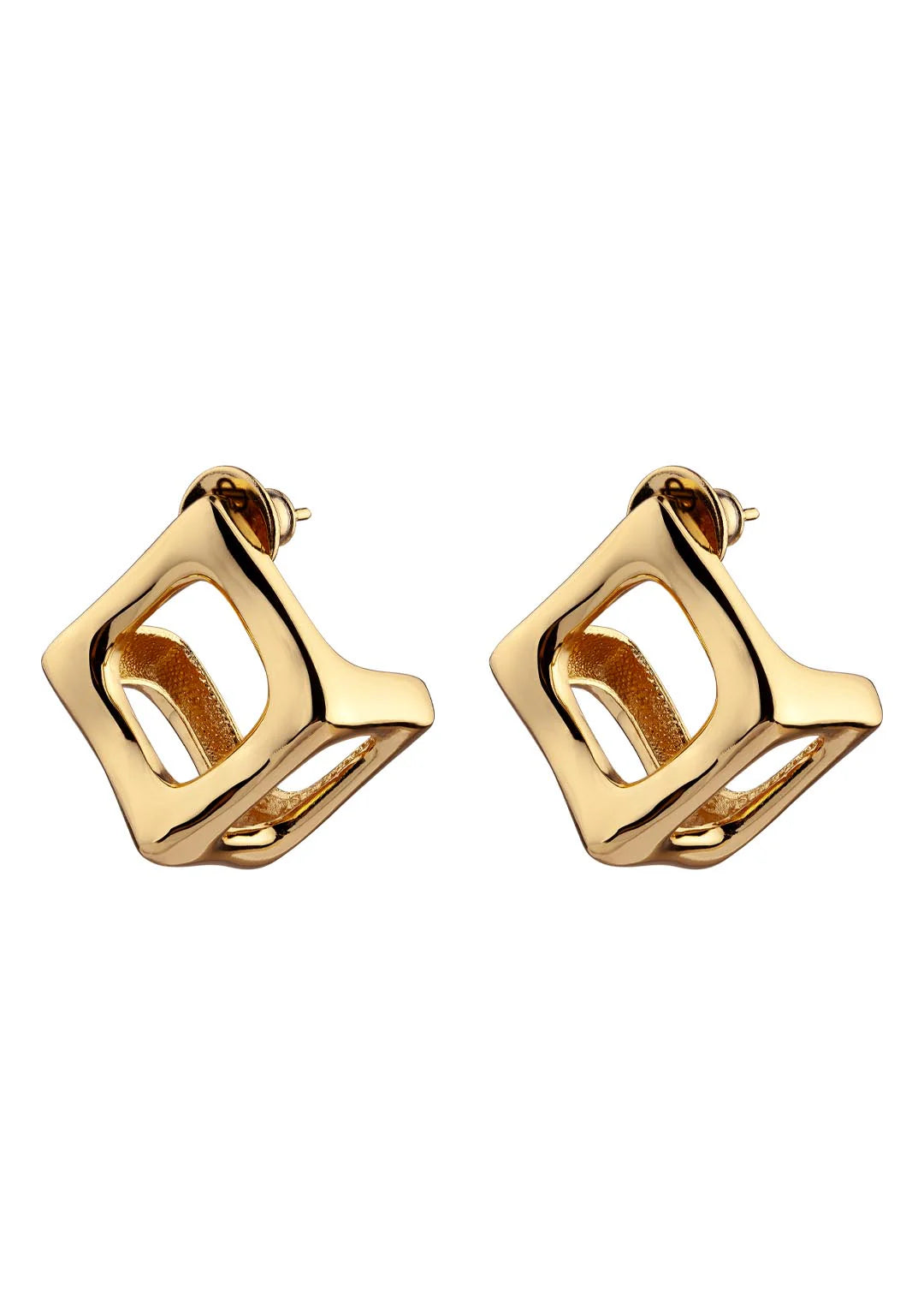BHP Cube Revolution Earrings Gold