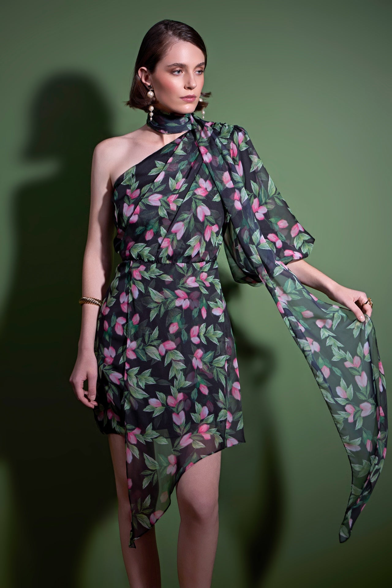STRSS Short Slik Flower Dress