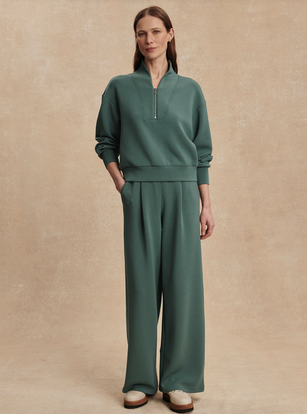 VLY Half Zip Sweat Green Forest