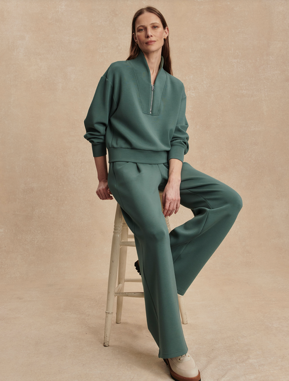 VLY The Extra Wide Leg Pants Green Forest