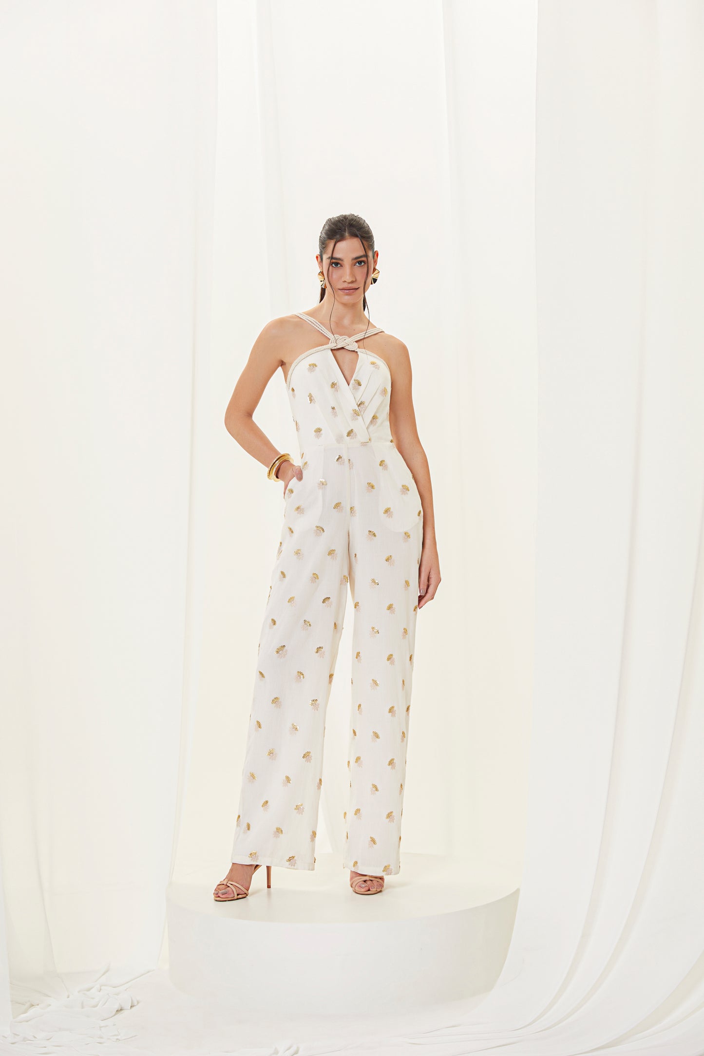 RS Embroidered Cotton Jumpsuit