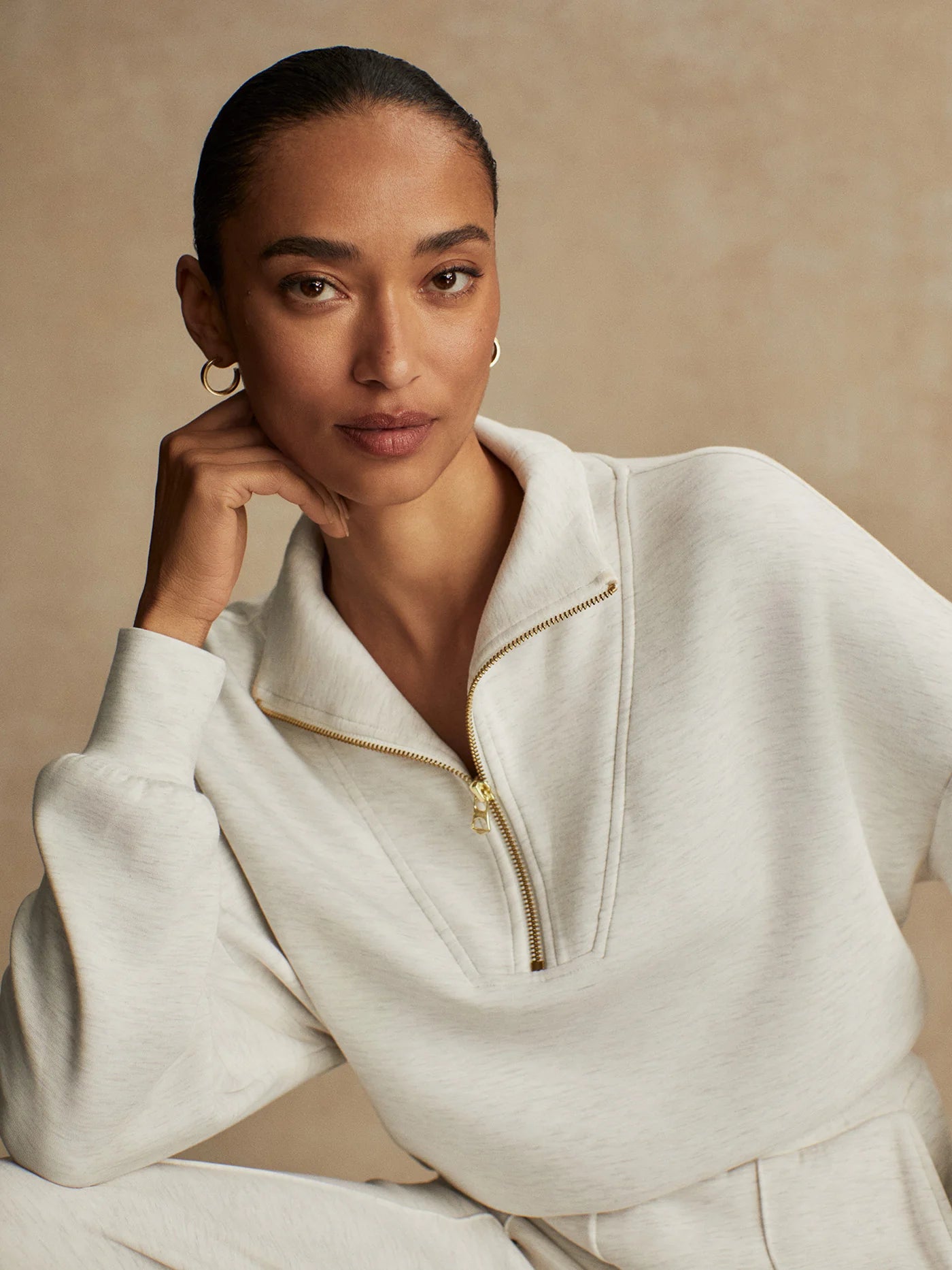 VLY Half Zip Sweat Ivory