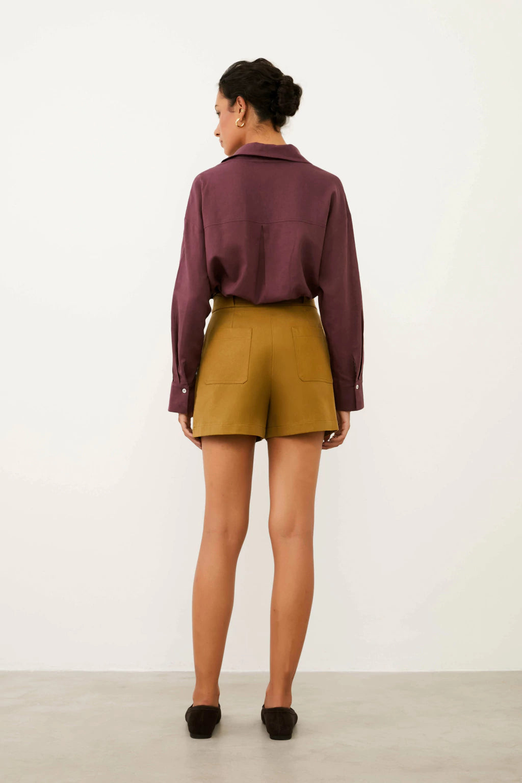 CLM Laura Visco Linen Dark Wine Shirt