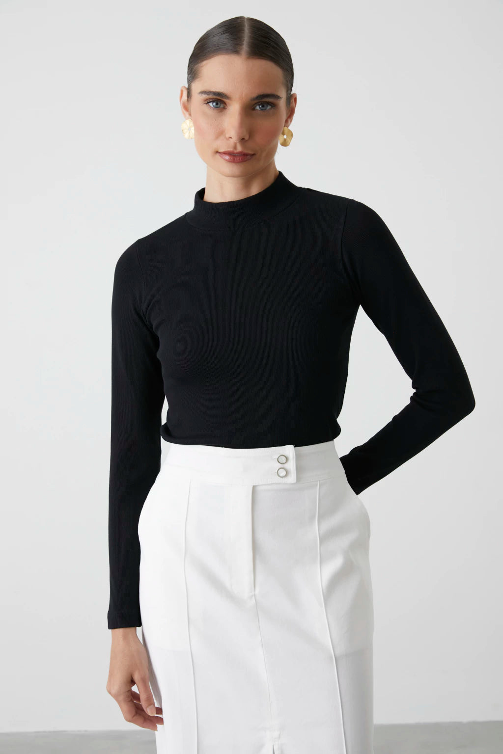 CLM Cathiane Black Basic Blouse