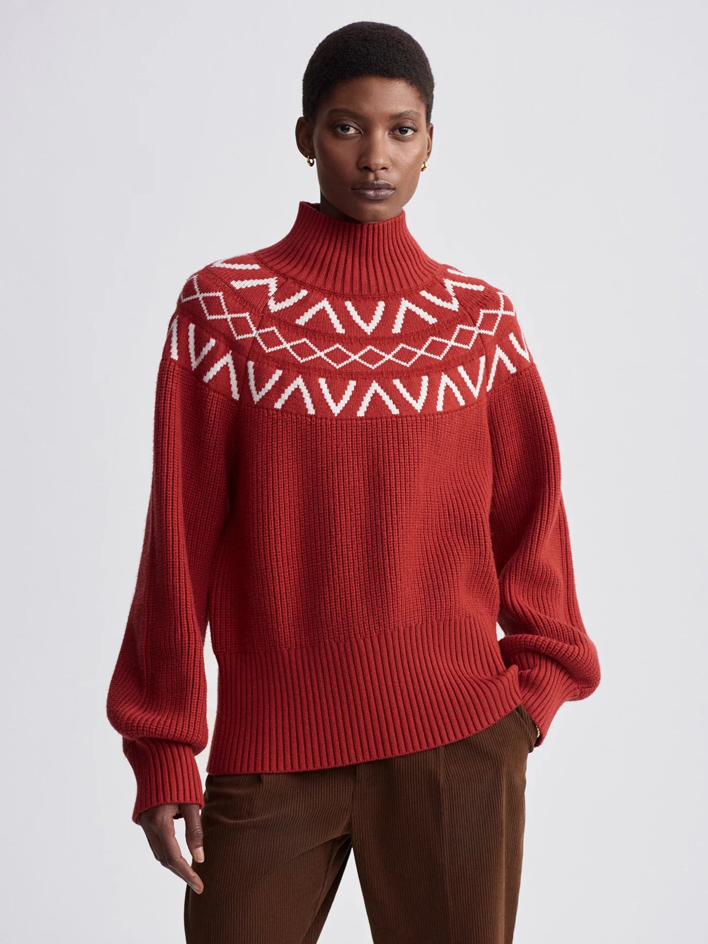 VLY Marcie Yoke Knit Red