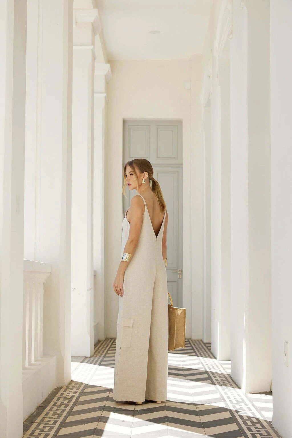 GRF Latte Linen Jumpsuit